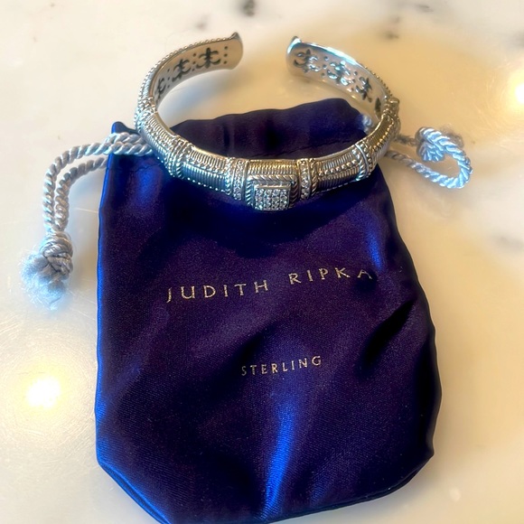Judith Ripka Sterling Silver hinged cuff - Picture 2 of 13